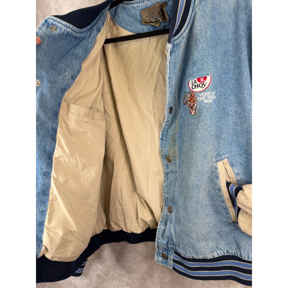 VTG 1998 Port Authority La Choy Year of the Tiger Denim Jacket Size XL Snap READ - Picture 6 of 8